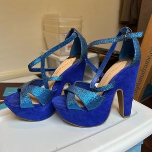 Blue Gianni Bini Strappy Platform Heels